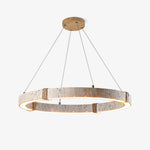 Circle Travertine Pendant Lamp – Minimalist Stone Disc
