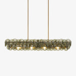 Pressed Glass Disc Linear Chandelier