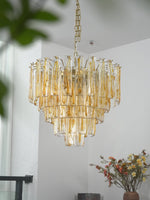 Golden Amber Glass Chandelier