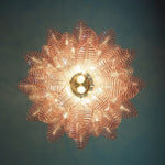 Pink Glass Leaf Chandelier