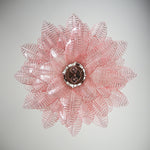 Pink Glass Leaf Chandelier