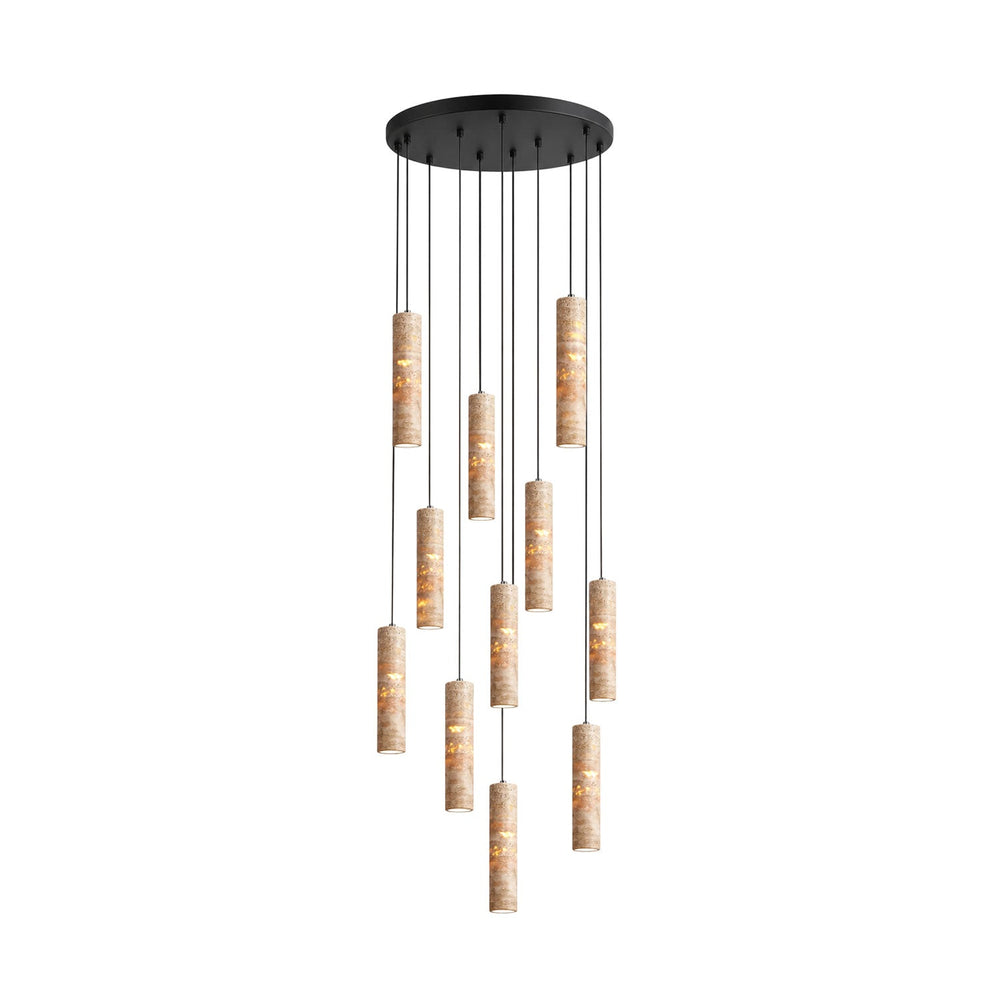 Cylindrical Travertine Pendant Light