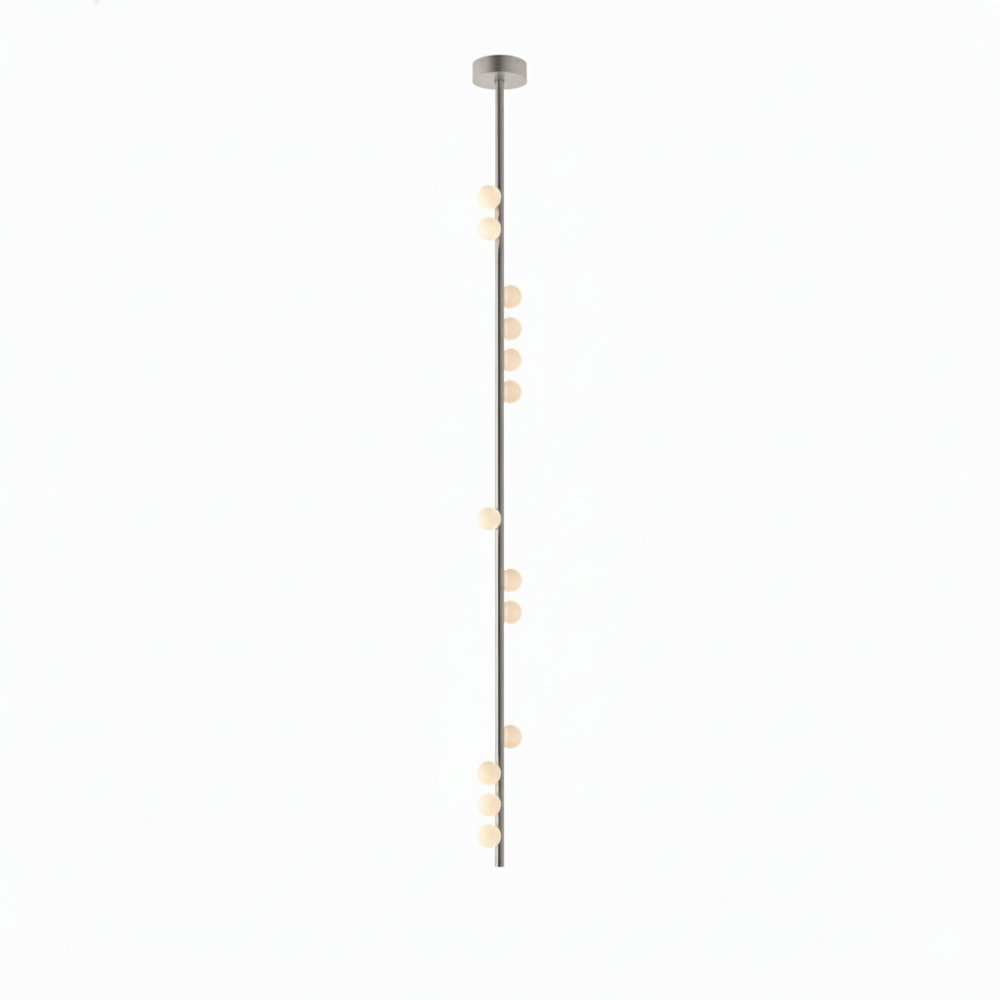 Orbit Brass Glass Drop Chandelier – Hand-Blown Multi-Head