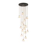 Conical Alabaster Brass Pendant Lamp