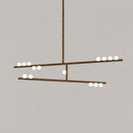 Orbit Brass Glass Drop Chandelier – Hand-Blown Multi-Head