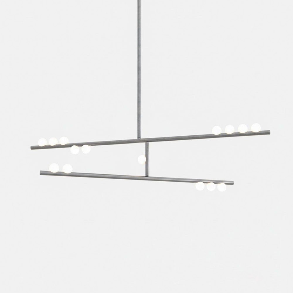 Orbit Brass Glass Drop Chandelier – Hand-Blown Multi-Head