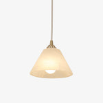 Conical Alabaster Brass Pendant Lamp