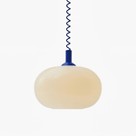 Macaron Spring Pendant Light – Coiled Cable Glass Globe