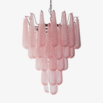 Pink Glass Droplet Chandelier