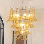 Glass Amber Lily Chandelier