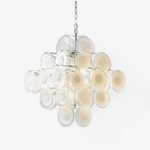Disc White Glass Chandelier