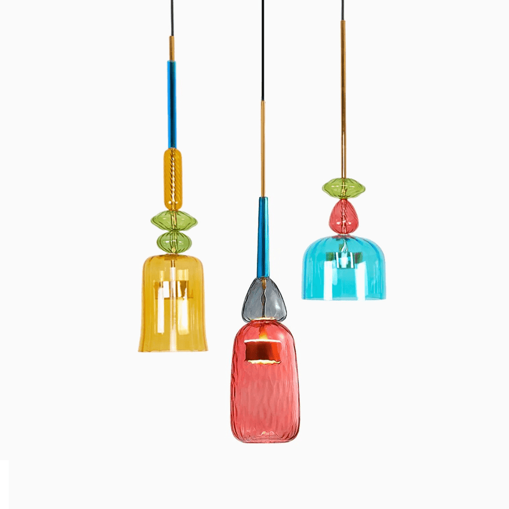 Candy Drop Hand-Blown Glass Pendant – Modular Multi-Color Cluster