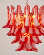Crimson Glass Petals Chandelier