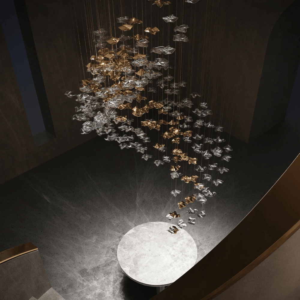 Tidal Art Glass Cluster Pendant – Sculptural Multi-Light