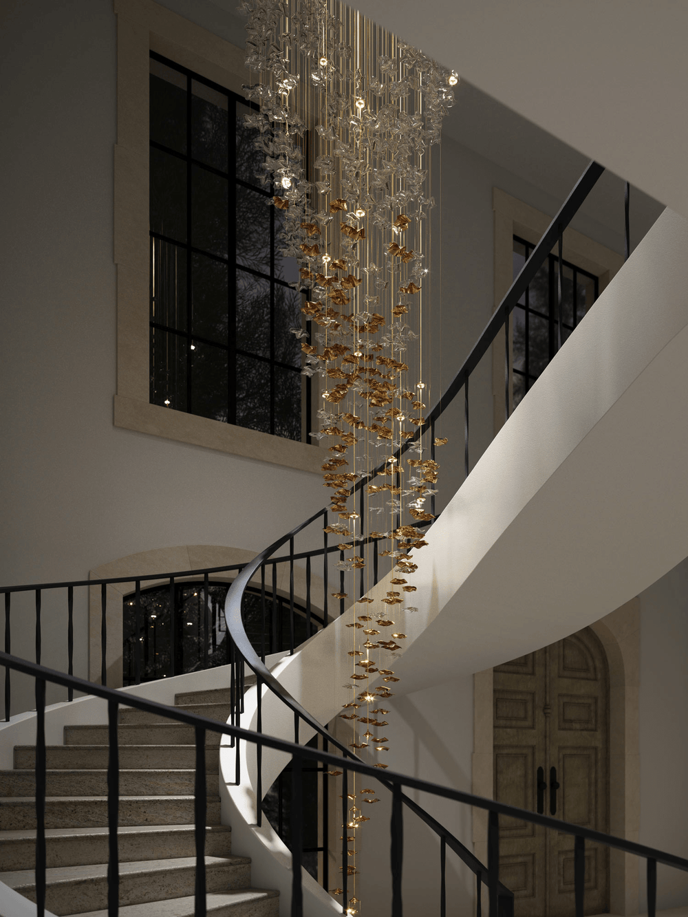 Tidal Art Glass Cluster Pendant – Sculptural Multi-Light