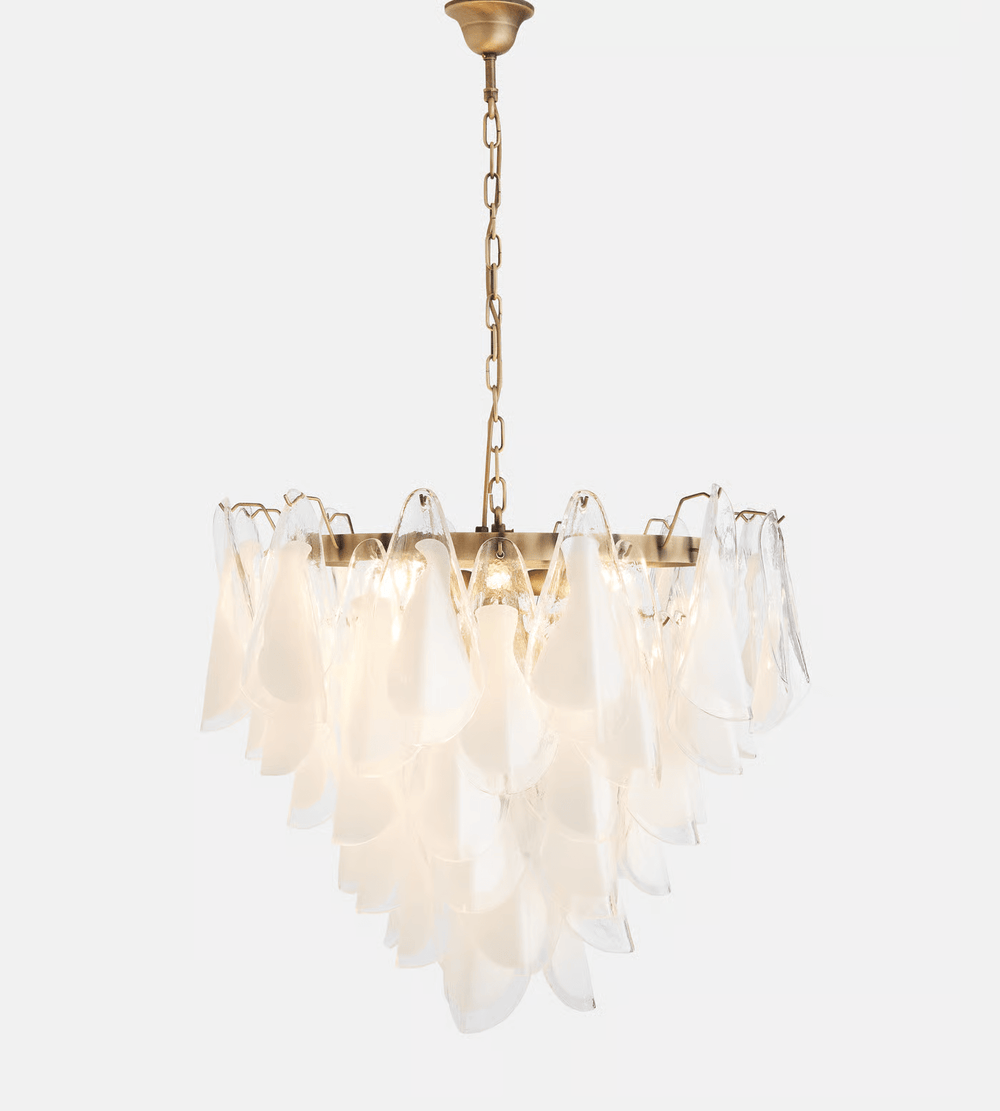 Lunara White Glass Chandelier