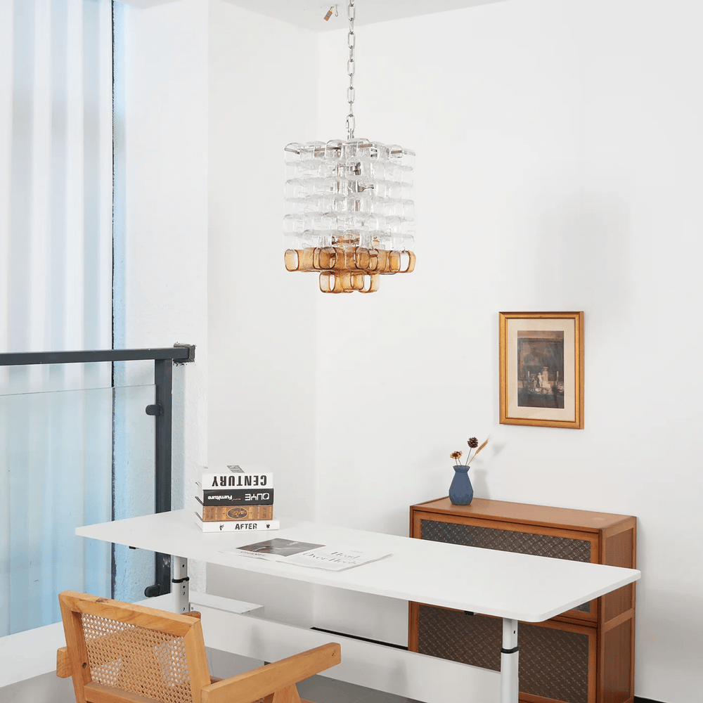 Glass Poliarte Interlocking Chandelier