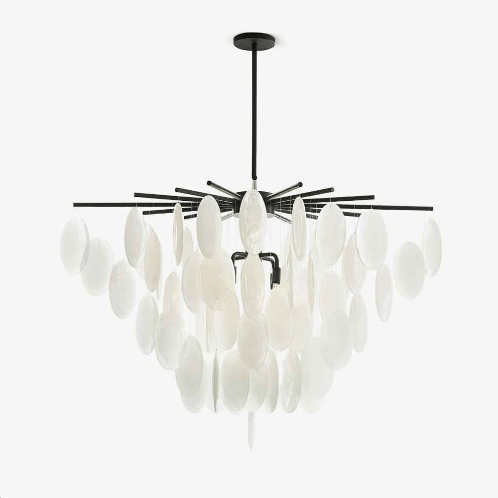 Cascading Selenite Disc Chandelier