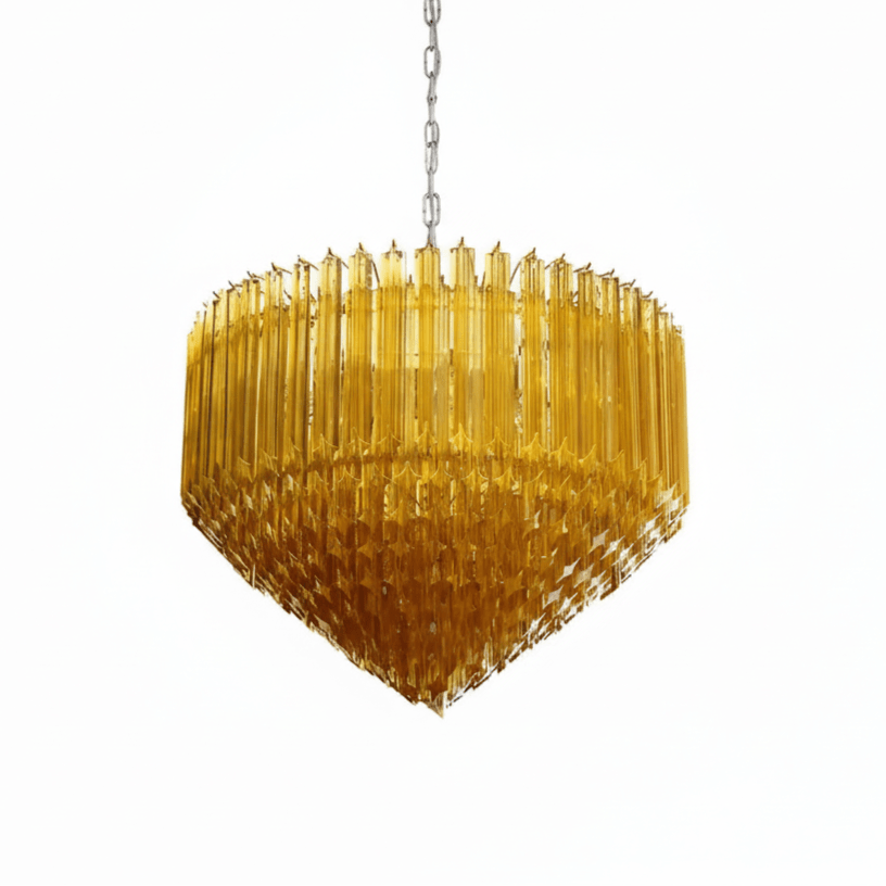 Prism Amber Glass Chandelier