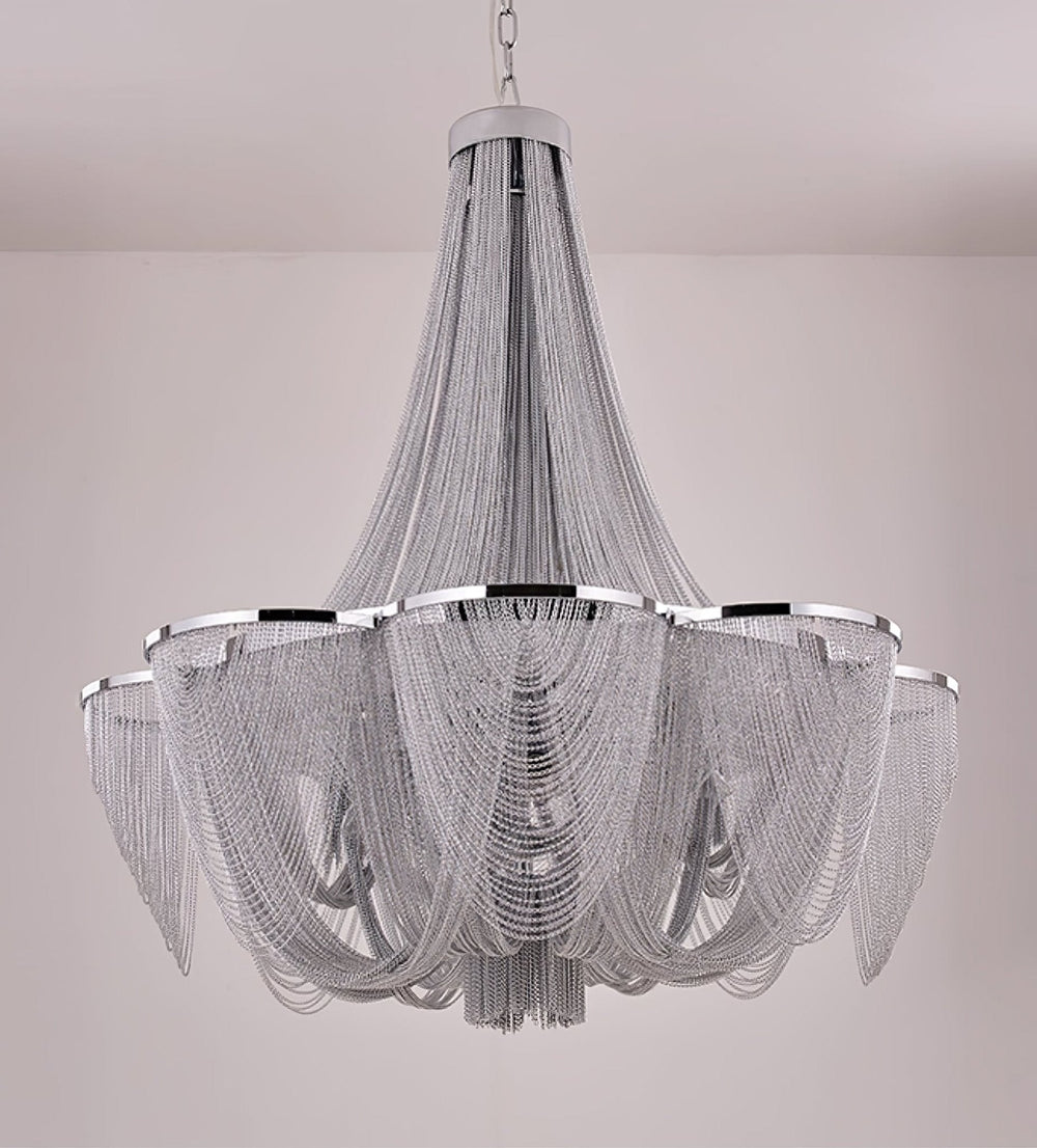 Silver Chain Tassel Chandelier