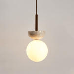 Travertine Half Duo Pendant Light