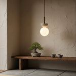 Travertine Half Duo Pendant Light