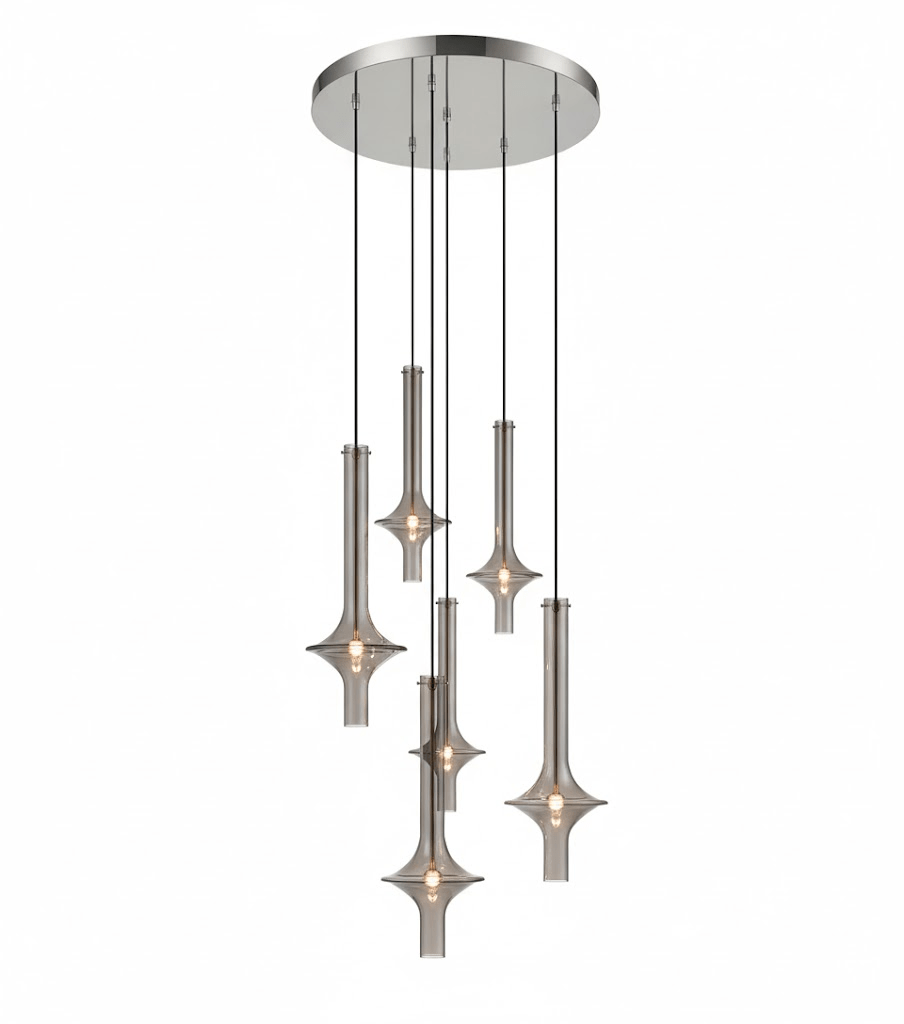 Wonder Glass Globe Suspension Lamp – Gold & Black Multi-Head