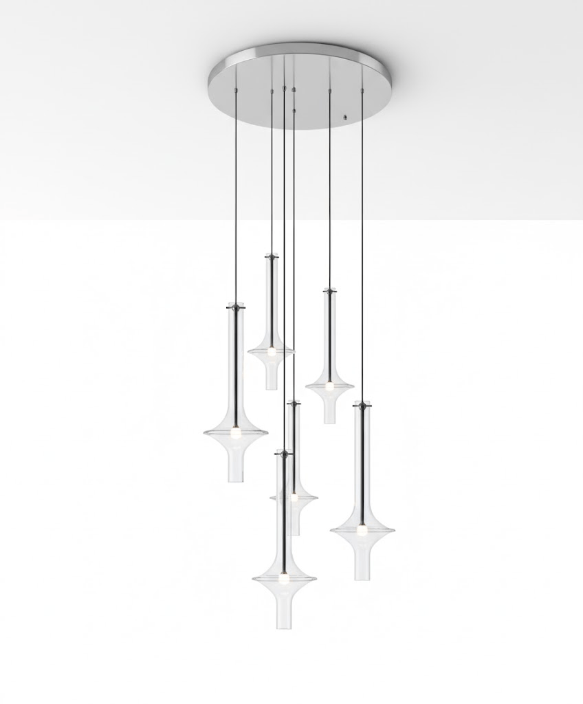 Wonder Glass Globe Suspension Lamp – Gold & Black Multi-Head