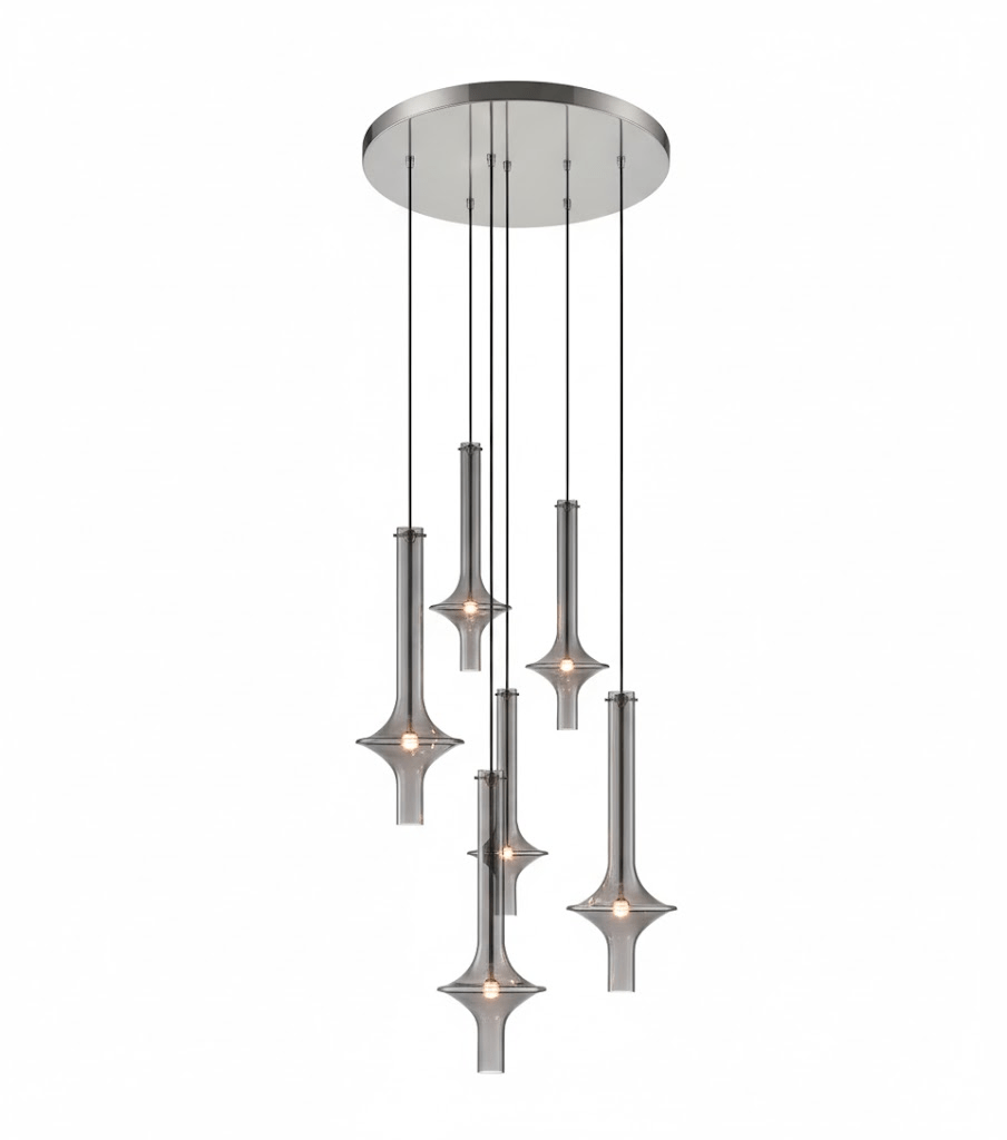 Wonder Glass Globe Suspension Lamp – Gold & Black Multi-Head