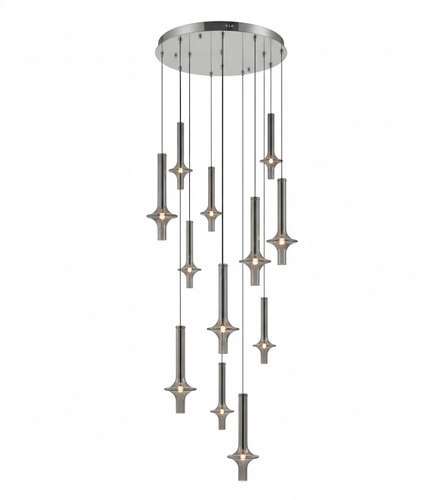 Wonder Glass Globe Suspension Lamp – Gold & Black Multi-Head