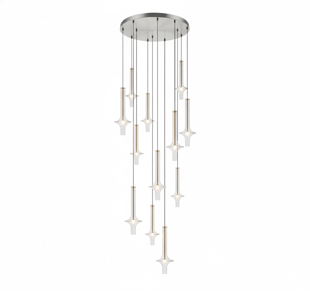Wonder Glass Globe Suspension Lamp – Gold & Black Multi-Head