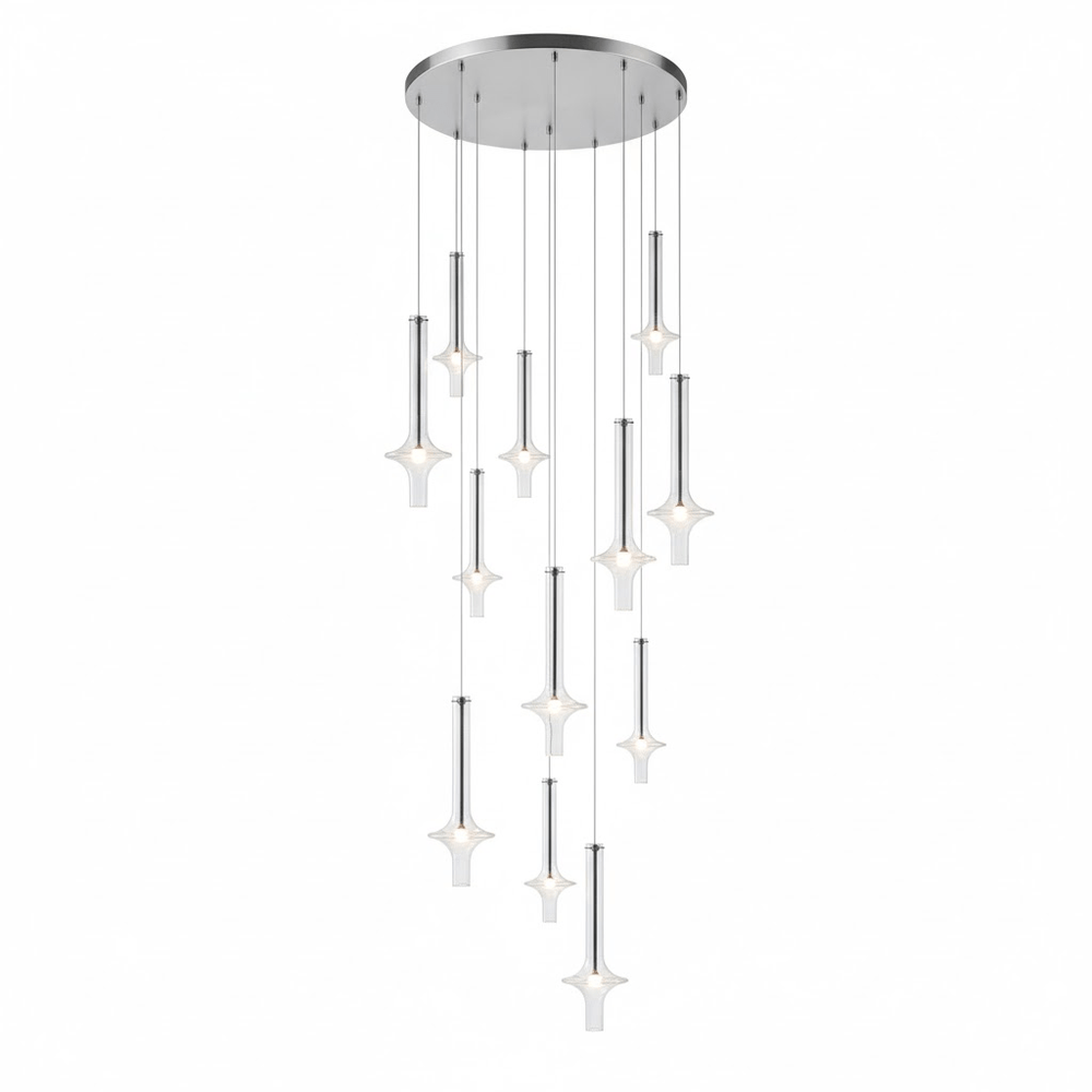 Wonder Glass Globe Suspension Lamp – Gold & Black Multi-Head