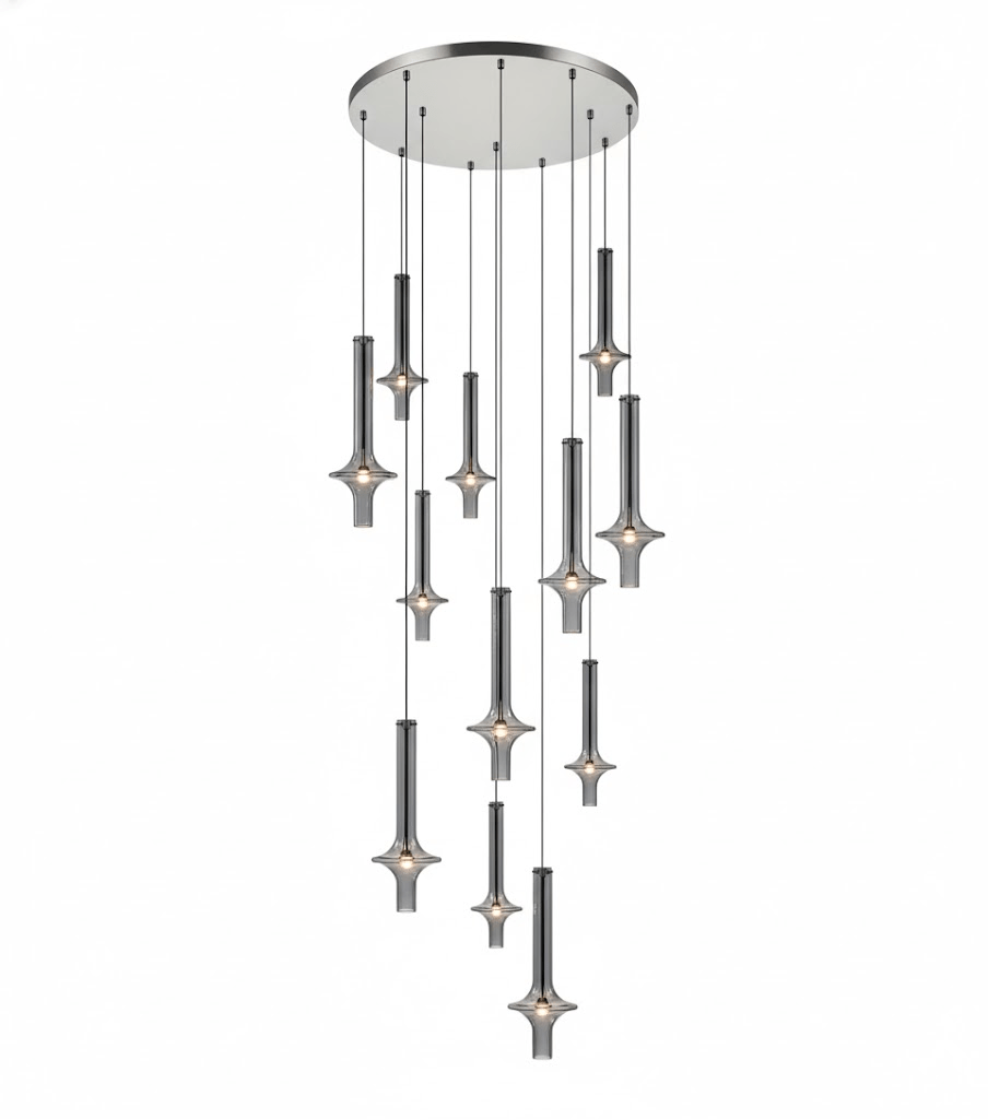Wonder Glass Globe Suspension Lamp – Gold & Black Multi-Head