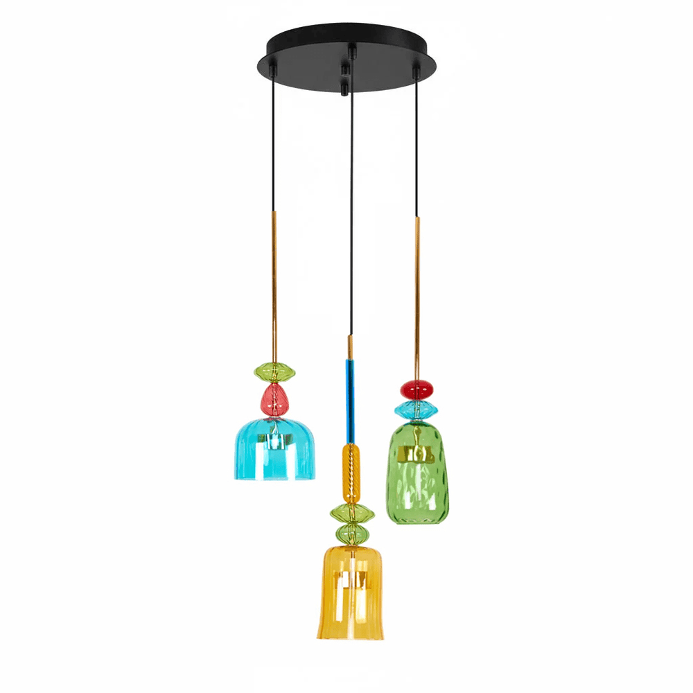 Candy Drop Hand-Blown Glass Pendant – Modular Multi-Color Cluster
