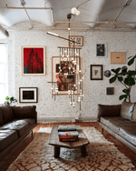 Orbit Brass Glass Drop Chandelier – Hand-Blown Multi-Head
