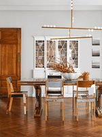 Orbit Brass Glass Drop Chandelier – Hand-Blown Multi-Head