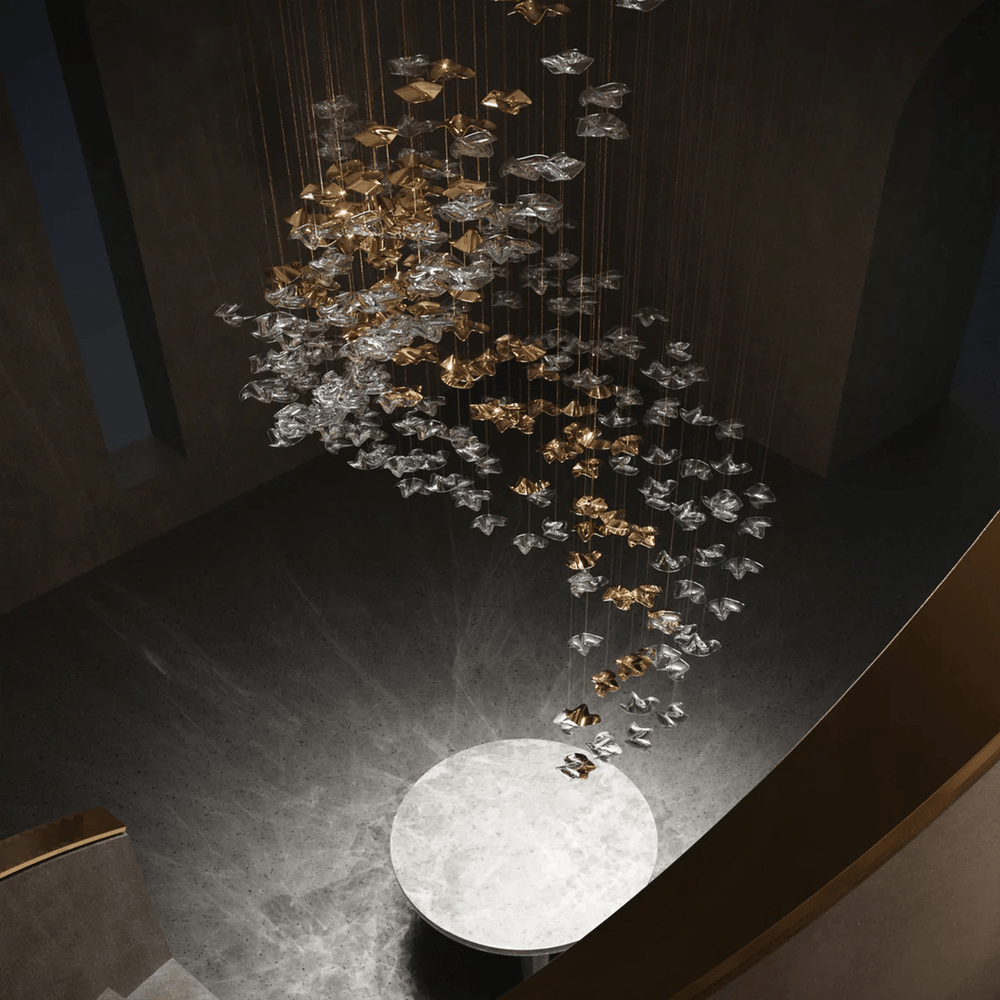 Tidal Art Glass Cluster Pendant – Sculptural Multi-Light