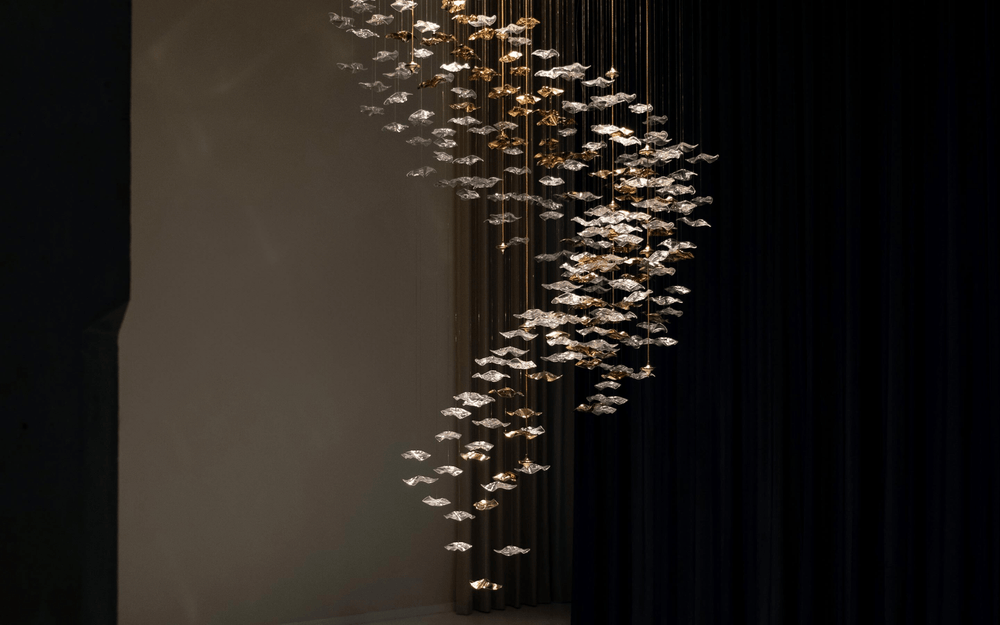 Tidal Art Glass Cluster Pendant – Sculptural Multi-Light