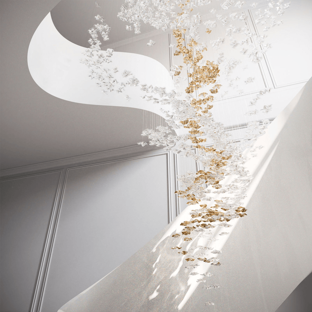 Tidal Art Glass Cluster Pendant – Sculptural Multi-Light