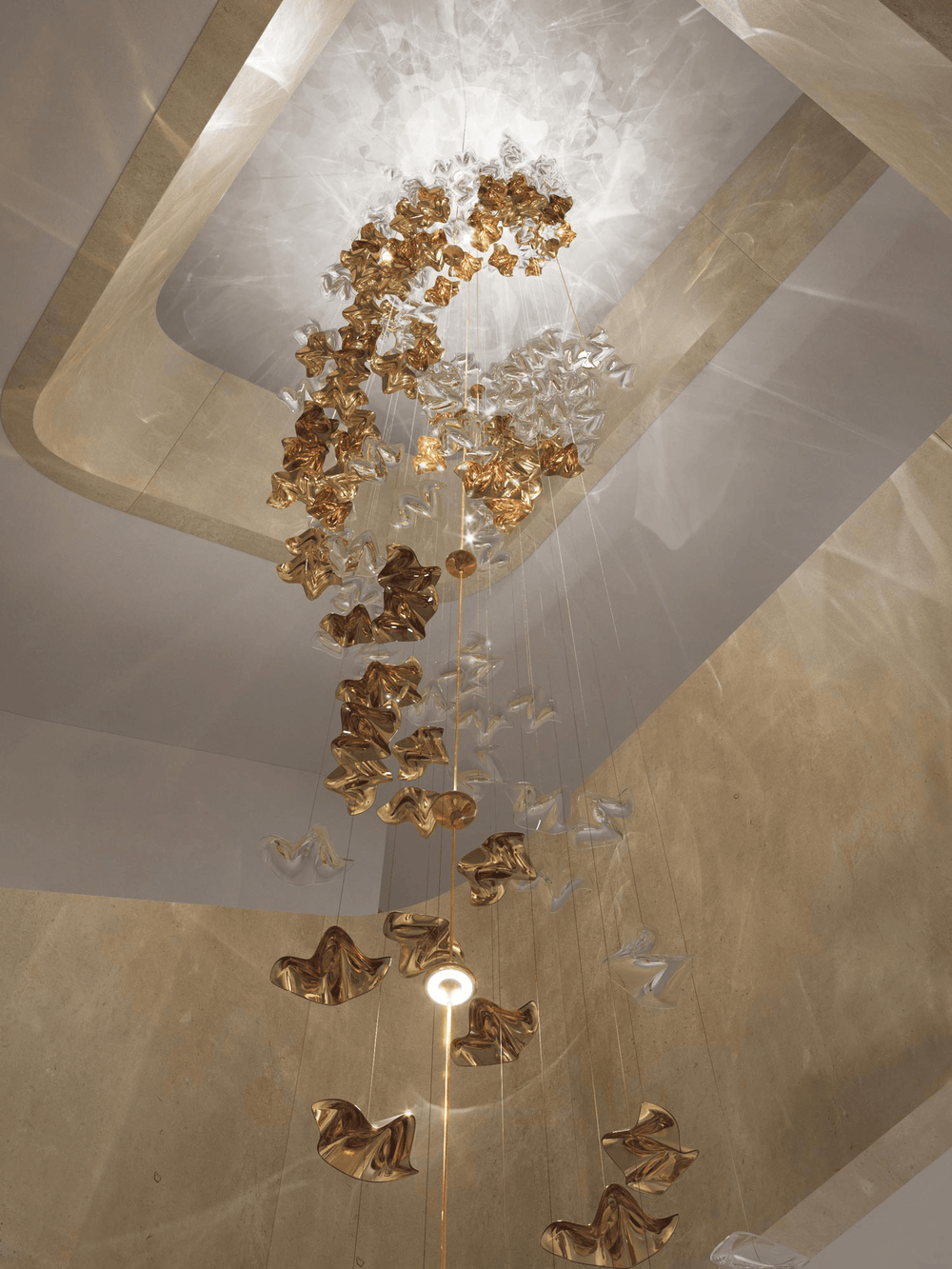 Tidal Art Glass Cluster Pendant – Sculptural Multi-Light