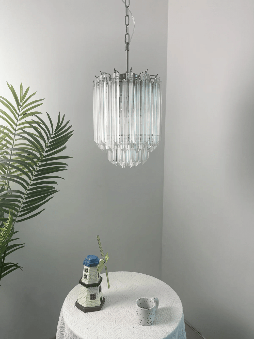 Transparant Glass Prism Chandelier