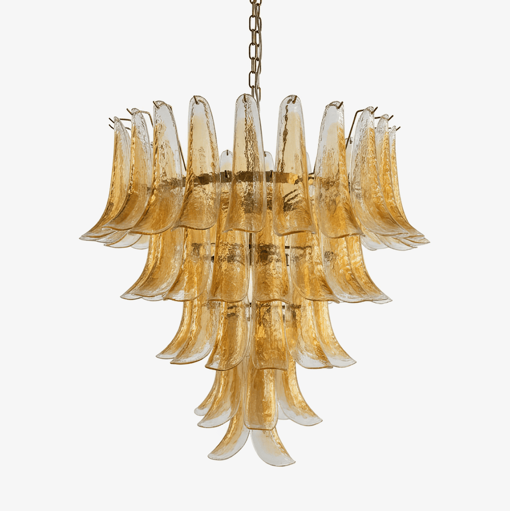 Amber Glass Petals Chandelier