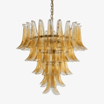 Amber Glass Petals Chandelier