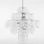 Disc White Glass Chandelier