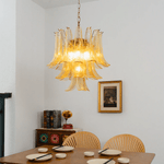 Amber Cascade Glass Chandelier