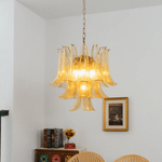 Amber Cascade Glass Chandelier