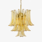Amber Cascade Glass Chandelier