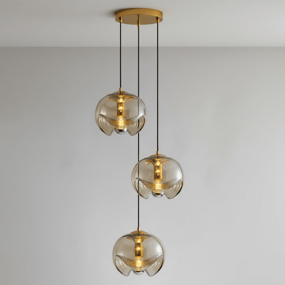 Wave Pendant Light – Modern Curved Glass Ceiling Fixture