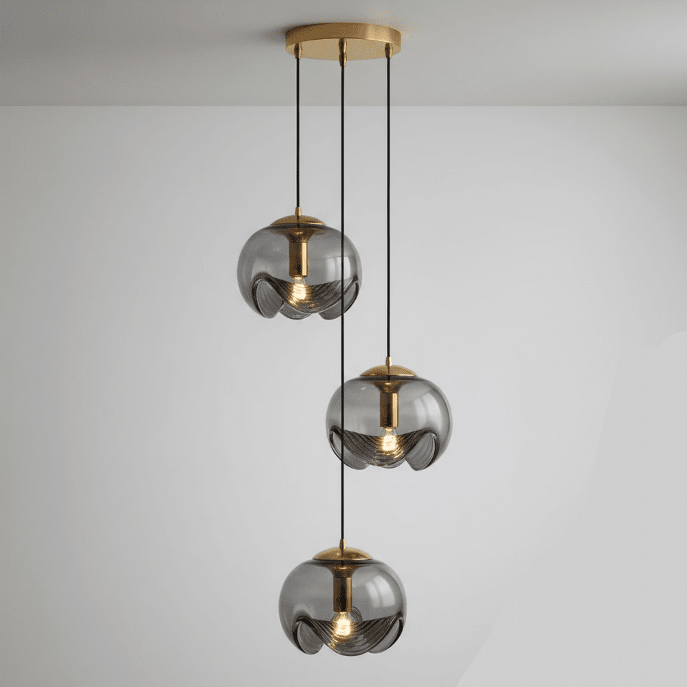 Wave Pendant Light – Modern Curved Glass Ceiling Fixture