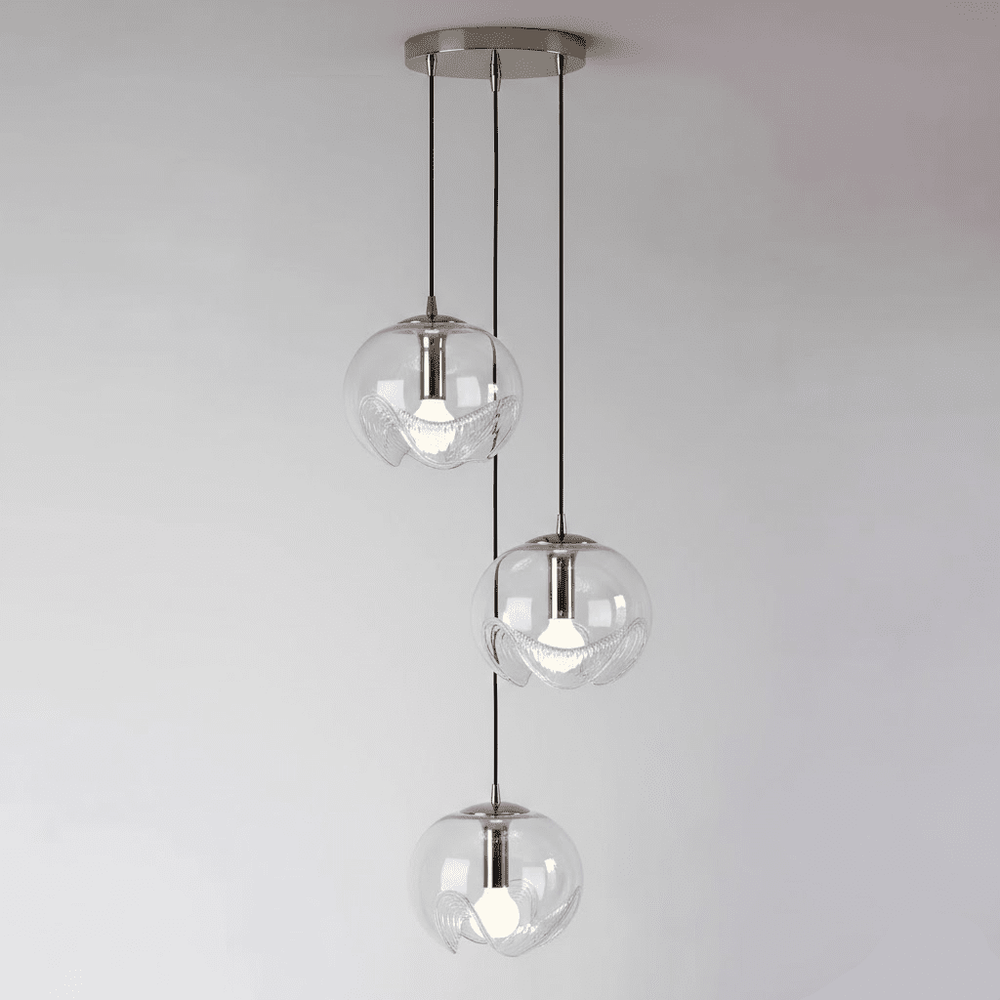 Wave Pendant Light – Modern Curved Glass Ceiling Fixture